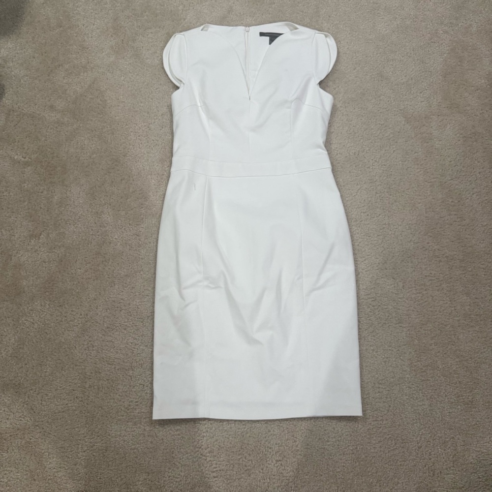 French Connection White Midi Sheath Dress